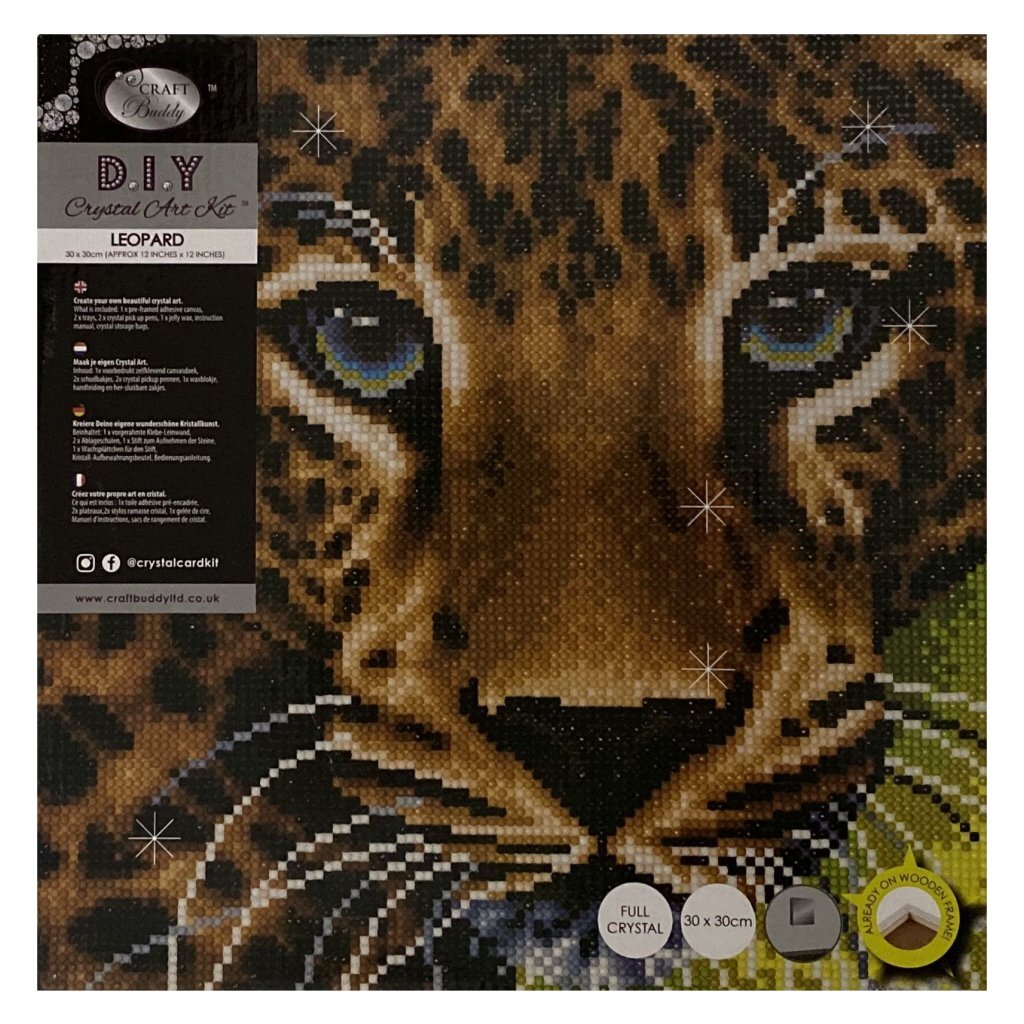 Craft Buddy Crystal Art Luipaard 30x30 cm - Afbeelding 2