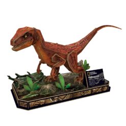 Alternative view of National Geographic Houten 3D Puzzel Velociraptor 63 Stukjes