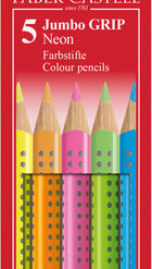 Faber Castell FC-110994 Kleurpotlood Jumbo GRIP Etui 5 Kleuren