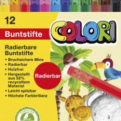 Eberhard Faber EF-514817 Kleurpotloden Met Gum Etui 12 Stuks