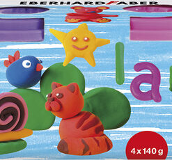 Eberhard Faber EF-572510 Kinderklei In Beker,140gr Oranje, Roze, Groen, Paars