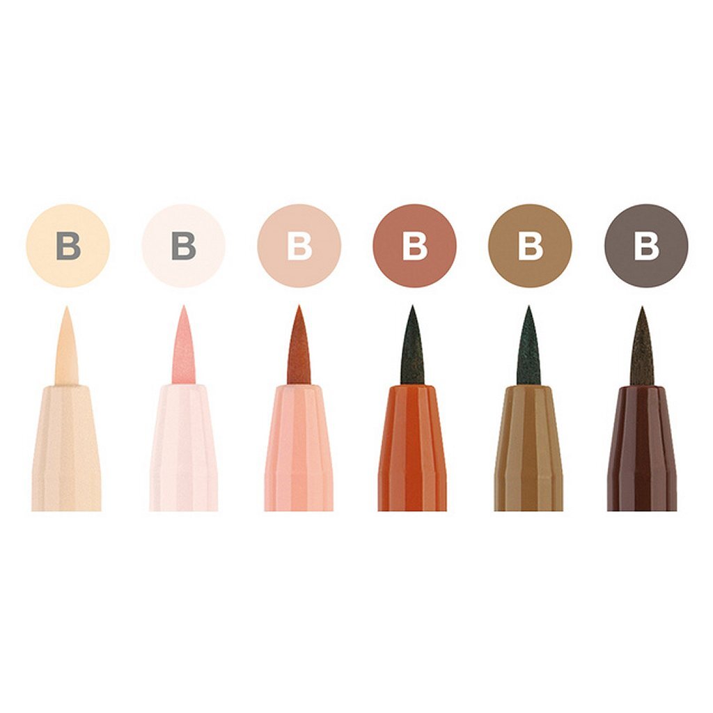 Faber Castell FC-167167 Pitt Artist Pens Brush Portrait 6 Stuks - Afbeelding 2