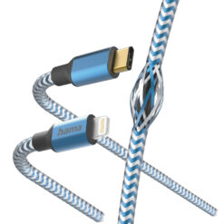 Alternative view of Hama Oplaadkabel Reflective USB-C - Lightning 1,5 M Nylon Blauw