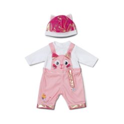 Baby Born Kat Onesie met Muts Roze/Wit